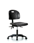 Newport Industrial Polyurethane Chair - Desk Height with Casters in Black Polyurethane HPDHCH-RG-T0-A0-RC-BLK
