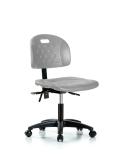 Newport Industrial Polyurethane Chair - Desk Height with Casters in Gray Polyurethane HPDHCH-RG-T0-A0-RC-GRY