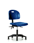 Newport Industrial Polyurethane Chair - Desk Height with Stationary Glides in Blue Polyurethane HPDHCH-RG-T0-A0-RG-BLU