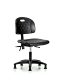 Newport Industrial Polyurethane Chair - Desk Height with Seat Tilt & Stationary Glides in Black Polyurethane HPDHCH-RG-T1-A0-RG-BLK