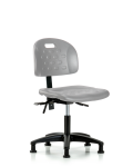 Newport Industrial Polyurethane Chair - Desk Height with Seat Tilt & Stationary Glides in Gray Polyurethane HPDHCH-RG-T1-A0-RG-GRY