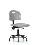 Newport Industrial Polyurethane Chair with Round Tube Base - Desk Height with Stationary Glides in Gray Polyurethane HPDHCH-RT-T0-A0-RG-GRY