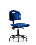 Newport Industrial Polyurethane Chair with Round Tube Base - Desk Height with Seat Tilt & Stationary Glides in Blue Polyurethane HPDHCH-RT-T1-A0-RG-BLU