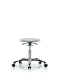 Huron Polyurethane Stool Chrome - Desk Height with Casters in Gray Polyurethane IPDHSO-CR-CC-GRY