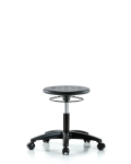 Huron Polyurethane Stool - Desk Height with Casters in Black Polyurethane IPDHSO-RG-RC-BLK