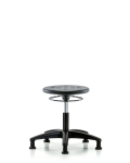 Huron Polyurethane Stool - Desk Height with Stationary Glides in Black Polyurethane IPDHSO-RG-RG-BLK