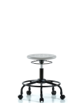 Huron Polyurethane Stool with Round Tube Base - Desk Height with Casters in Gray Polyurethane IPDHSO-RT-RC-GRY