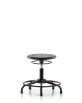 Huron Polyurethane Stool with Round Tube Base - Desk Height with Stationary Glides in Black Polyurethane IPDHSO-RT-RG-BLK