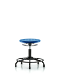 Huron Polyurethane Stool with Round Tube Base - Desk Height with Stationary Glides in Blue Polyurethane IPDHSO-RT-RG-BLU