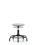 Huron Polyurethane Stool with Round Tube Base - Desk Height with Stationary Glides in Gray Polyurethane IPDHSO-RT-RG-GRY