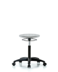 Huron Polyurethane Stool - Medium Bench Height with Casters in Gray Polyurethane IPMBSO-RG-NF-RC-GRY