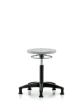 Huron Polyurethane Stool - Medium Bench Height with Stationary Glides in Gray Polyurethane IPMBSO-RG-NF-RG-GRY