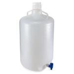 Carboys, Round with Spigot and Handles, PP, White PP Screwcap, 10 Liter, Molded Graduations, Autoclavable