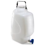 Carboys, Rectangular with Spigot and Handle, PP, White PP Screwcap, 5 Liter, Molded Graduations, Autoclavable
