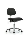 Class 100 Vinyl Clean Room Chair - Desk Height with Casters in Black Trailblazer Vinyl NCR-VDHCH-CR-T0-A0-CC-8540