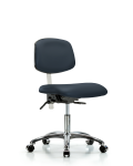Class 100 Vinyl Clean Room Chair - Desk Height with Casters in Imperial Blue Trailblazer Vinyl NCR-VDHCH-CR-T0-A0-CC-8582