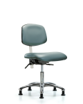 Class 100 Vinyl Clean Room Chair - Desk Height with Stationary Glides in Storm Supernova Vinyl NCR-VDHCH-CR-T0-A0-RG-8822