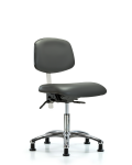 Class 100 Vinyl Clean Room Chair - Desk Height with Stationary Glides in Carbon Supernova Vinyl NCR-VDHCH-CR-T0-A0-RG-8823