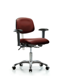Class 100 Vinyl Clean Room Chair - Desk Height with Adjustable Arms & Casters in Borscht Supernova Vinyl NCR-VDHCH-CR-T0-A1-CC-8815