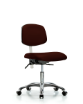Class 100 Vinyl Clean Room Chair - Desk Height with Seat Tilt & Casters in Burgundy Trailblazer Vinyl NCR-VDHCH-CR-T1-A0-CC-8569