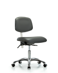 Class 100 Vinyl Clean Room Chair - Desk Height with Seat Tilt & Casters in Carbon Supernova Vinyl NCR-VDHCH-CR-T1-A0-CC-8823