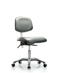 Class 100 Vinyl Clean Room Chair - Desk Height with Seat Tilt & Casters in Sterling Supernova Vinyl NCR-VDHCH-CR-T1-A0-CC-8840