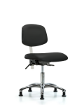 Class 100 Vinyl Clean Room Chair - Desk Height with Seat Tilt & Stationary Glides in Black Trailblazer Vinyl NCR-VDHCH-CR-T1-A0-RG-8540