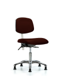 Class 100 Vinyl Clean Room Chair - Desk Height with Seat Tilt & Stationary Glides in Burgundy Trailblazer Vinyl NCR-VDHCH-CR-T1-A0-RG-8569