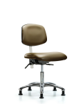 Class 100 Vinyl Clean Room Chair - Desk Height with Seat Tilt & Stationary Glides in Taupe Supernova Vinyl NCR-VDHCH-CR-T1-A0-RG-8809