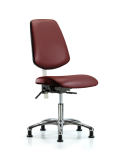 Class 100 Vinyl Clean Room Chair - Desk Height with Medium Back & Stationary Glides in Borscht Supernova Vinyl NCR-VDHCH-MB-CR-T0-A0-RG-8815