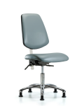 Class 100 Vinyl Clean Room Chair - Desk Height with Medium Back & Stationary Glides in Storm Supernova Vinyl NCR-VDHCH-MB-CR-T0-A0-RG-8822