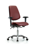 Class 100 Vinyl Clean Room Chair - Desk Height with Medium Back, Adjustable Arms, & Casters in Borscht Supernova Vinyl NCR-VDHCH-MB-CR-T0-A1-CC-8815