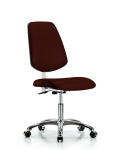 Class 100 Vinyl Clean Room Chair - Desk Height with Medium Back, Seat Tilt, & Casters in Burgundy Trailblazer Vinyl NCR-VDHCH-MB-CR-T1-A0-CC-8569