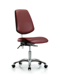 Class 100 Vinyl Clean Room Chair - Desk Height with Medium Back, Seat Tilt, & Casters in Borscht Supernova Vinyl NCR-VDHCH-MB-CR-T1-A0-CC-8815
