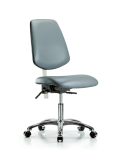Class 100 Vinyl Clean Room Chair - Desk Height with Medium Back, Seat Tilt, & Casters in Storm Supernova Vinyl NCR-VDHCH-MB-CR-T1-A0-CC-8822