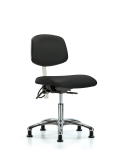 Class 100 Vinyl Clean Room/ESD Chair - Desk Height with ESD Stationary Glides in Black ESD Vinyl NECR-DHCH-CR-T0-A0-EG-ESDBLK