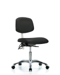 Class 100 Vinyl Clean Room/ESD Chair - Desk Height with Seat Tilt & ESD Casters in Black ESD Vinyl NECR-DHCH-CR-T1-A0-EC-ESDBLK