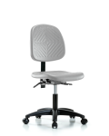 Polyurethane Chair - Desk Height with Medium Back & Casters in Gray Polyurethane PDHCH-MB-RG-T0-A0-RC-GRY