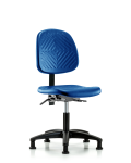 Polyurethane Chair - Desk Height with Medium Back & Stationary Glides in Blue Polyurethane PDHCH-MB-RG-T0-A0-RG-BLU