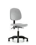 Polyurethane Chair - Desk Height with Medium Back & Stationary Glides in Gray Polyurethane PDHCH-MB-RG-T0-A0-RG-GRY