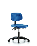 Polyurethane Chair - Desk Height with Casters in Blue Polyurethane PDHCH-RG-T0-A0-RC-BLU