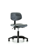 Polyurethane Chair - Desk Height with Stationary Glides in Black Polyurethane PDHCH-RG-T0-A0-RG-BLK