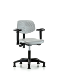 Polyurethane Chair - Desk Height with Seat Tilt, Adjustable Arms, & Stationary Glides in Gray Polyurethane PDHCH-RG-T1-A1-RG-GRY