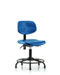 Polyurethane Chair Round Tube Base - Desk Height with Stationary Glides in Blue Polyurethane PDHCH-RT-T0-A0-RG-BLU