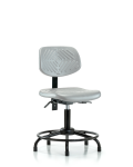 Polyurethane Chair Round Tube Base - Desk Height with Seat Tilt & Stationary Glides in Gray Polyurethane PDHCH-RT-T1-A0-RG-GRY