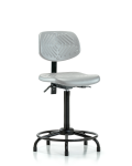 Polyurethane Chair Round Tube Base - High Bench Height with Stationary Glides in Gray Polyurethane PHBCH-RT-T0-A0-RG-GRY