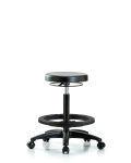 Polyurethane Stool - High Bench Height with Black Foot Ring & Casters PHBSO-RG-BF-RC