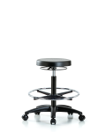 Polyurethane Stool - High Bench Height with Chrome Foot Ring & Casters PHBSO-RG-CF-RC