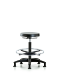 Polyurethane Stool - High Bench Height with Chrome Foot Ring & Stationary Glides PHBSO-RG-CF-RG