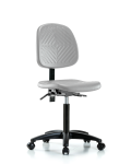 Polyurethane Chair - Medium Bench Height with Medium Back & Casters in Gray Polyurethane PMBCH-MB-RG-T0-A0-NF-RC-GRY